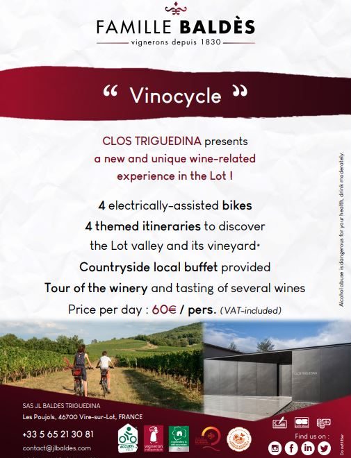 Vinocycle tasting and wine tour on electric bike. Different Cycling routes around the area