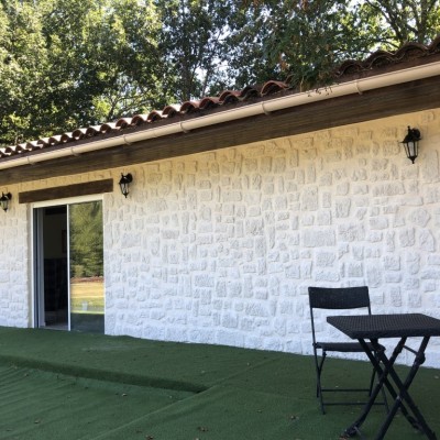 La Bergerie gite exterior with terrace to enjoy your morning coffee or an evening aperitif