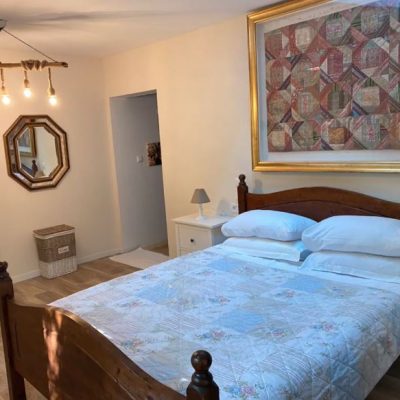 La Bergerie Gite - Bedroom 1 with king size bed and ensuite shower room